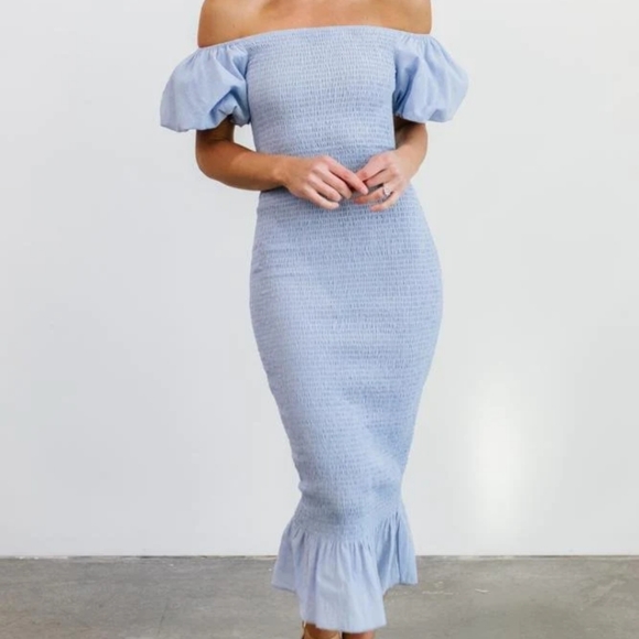 Baltic Born Dresses Baltic Born Alana Smocked Midi Dress In Light